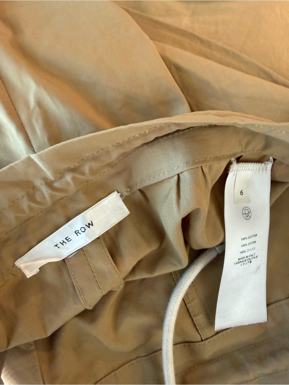 The Row BONNETTE PANT BROWN PAPER Sz 6 - Picture 6 of 6